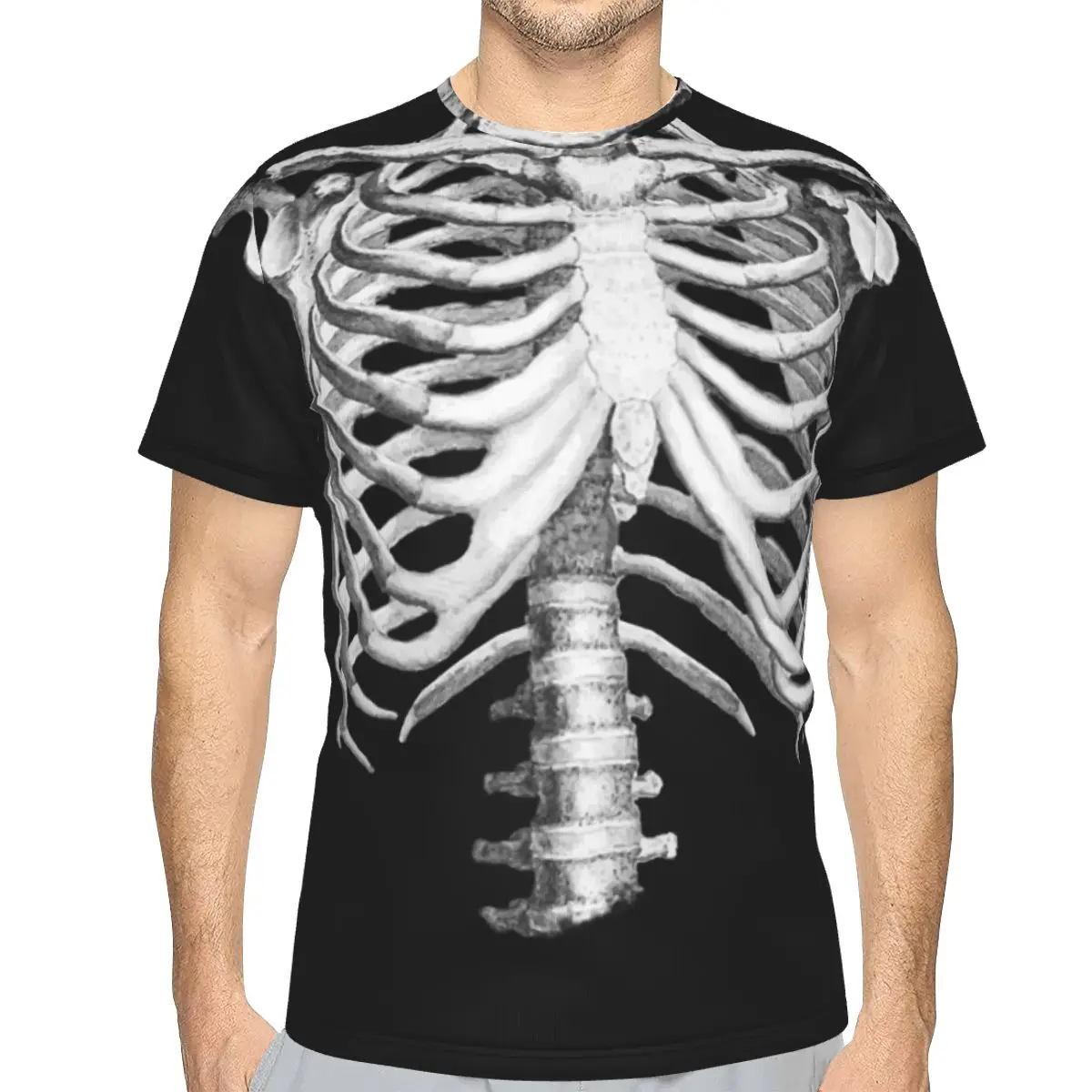 

Polyester TShirt for Men Anatomy Ribcage Rib Cage Skeleton Soft Summer Tee Thin T Shirt High Quality Loose