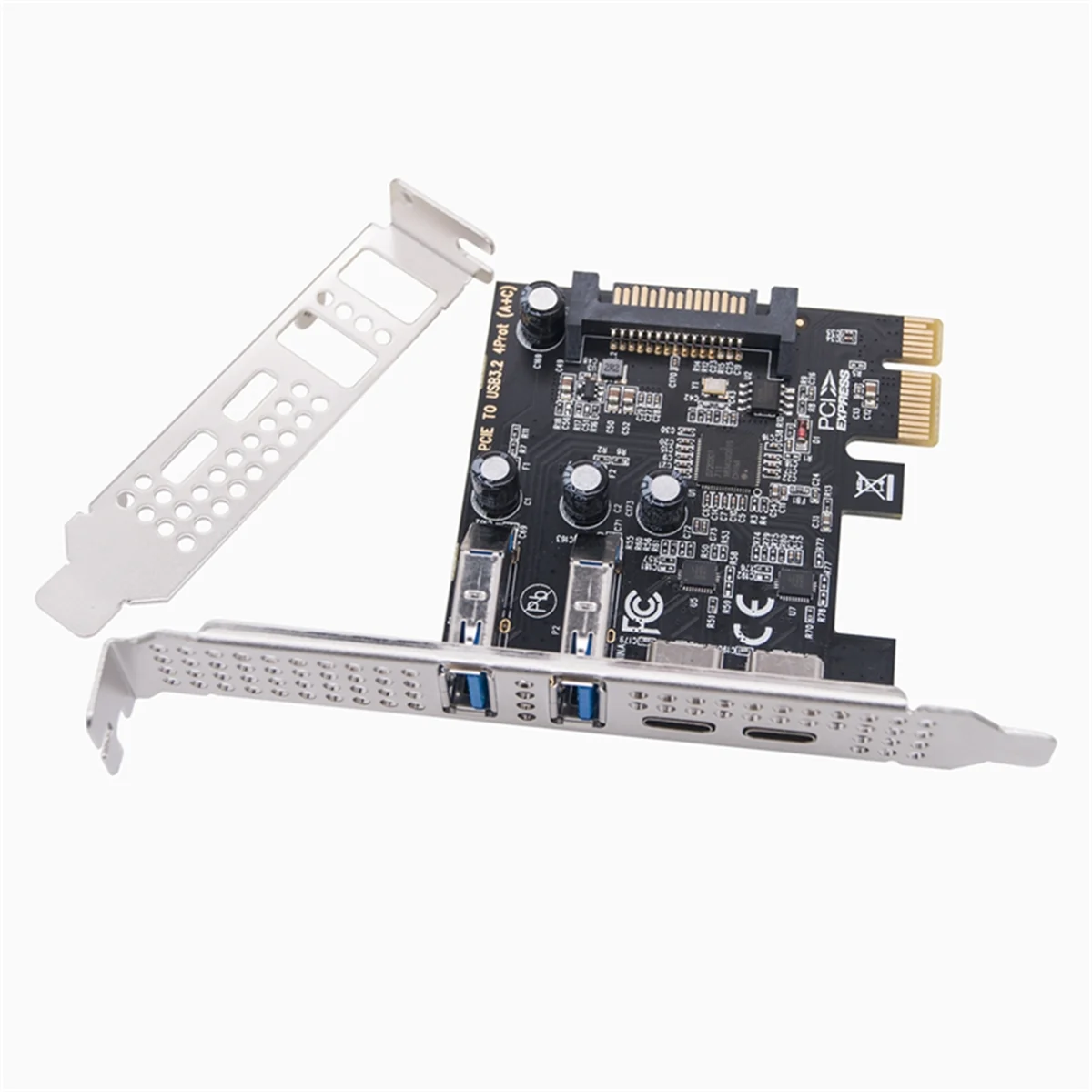 Тип C USB 3.2 Gen1 5 Гбит/с Адаптер карты PCIE Плата PCI Express 2 порта A + Type-C/USB3.2 Карта