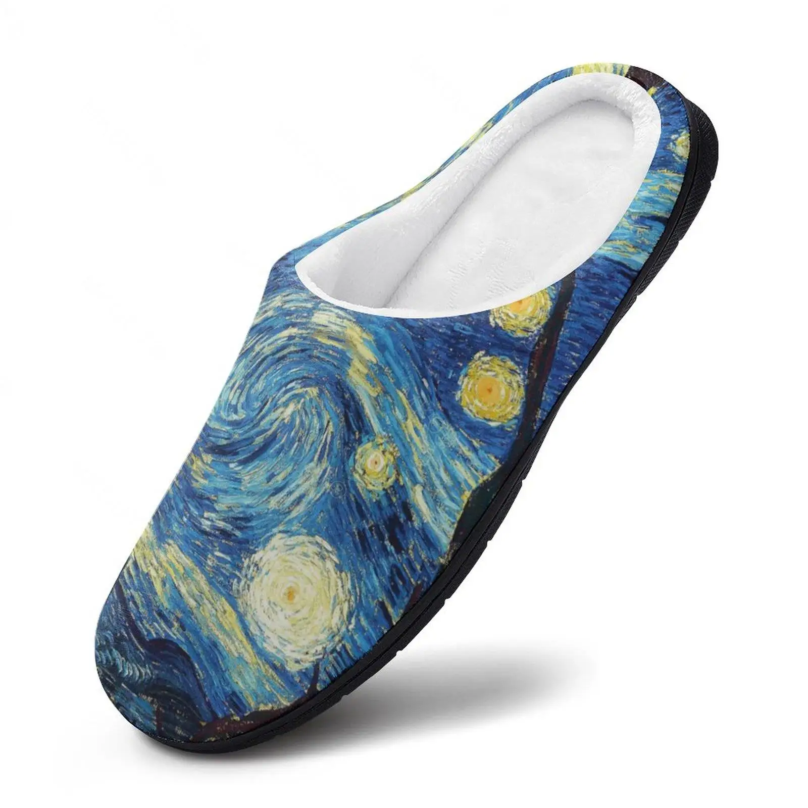 Winter Warm Slippers Vincent Van Gogh (2) Men Women Cotton Slides Non-Slip Couple Household Soft-soled Loafer SandalCartoon Sho