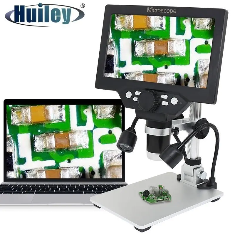 Digital Microscope 1200X 600X USB Electronic Video Soldering Microscope Camera PCB Phone Repair Microscope Built-in Battery