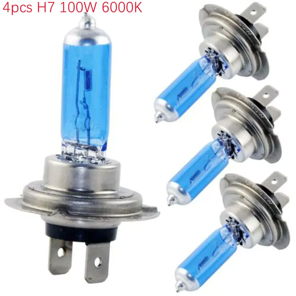 

4/2pcs H7 100W 6000K Xenon Hid Super White Effect Look Headlight Lamp Light Bulb 12V SUPERWHITE HALOGEN H1 Headlight Bulbs