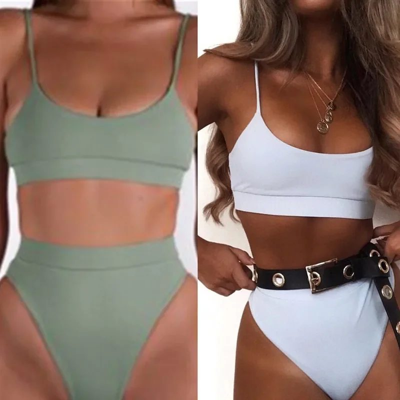 

Explosive New Backless Fashion Europe and The United States New High-waisted Bikini Separate Sexy Women's Swimsuit