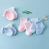 4 pairs children kids baby newborn socks gloves anti scratch breathable elasticity protection face mittens shower gift