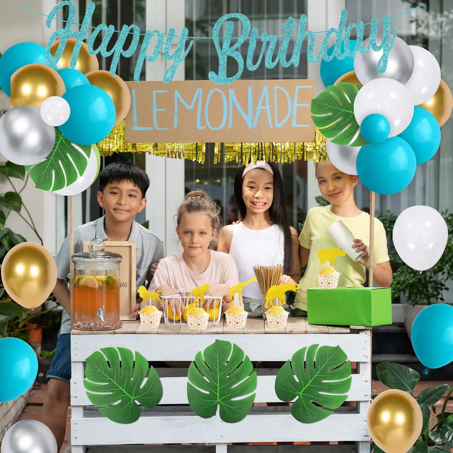 SURPRISE-Jungle Animal Тематические украшения для дня рождения набор гирляндной арки