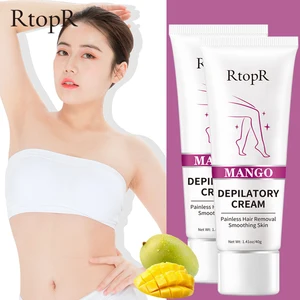 Крем для удаления волос на теле с манго для мужчин и женщин, крем для выпадения волос на руках и ногах, уход за волосами в подмышках, депиляционный крем, 2 шт.