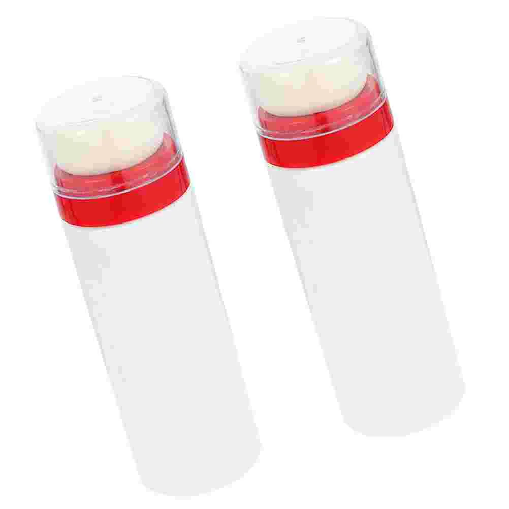 

2 Pcs Make Powder Puff Box Infant Storage Bottle Portable Toddler White Plastic Baby Talcum Holding Case