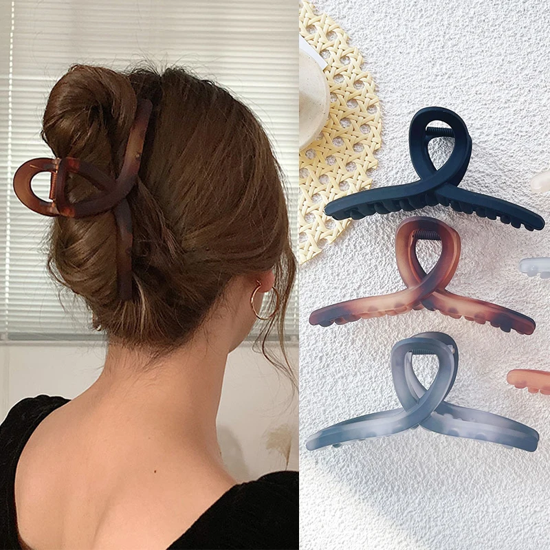 

Элегантные матовые градиентные женские заколки для волос, простые заколки для волос, заколка-краб для конского хвоста, аксессуары для волос...