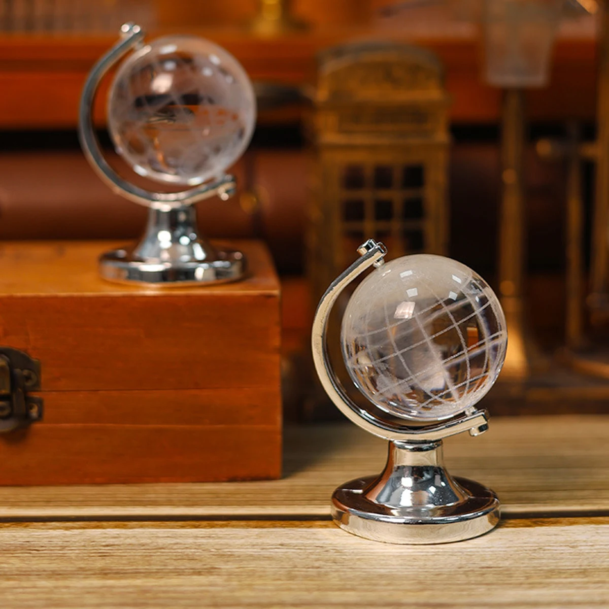 Мини хрустальный шар портативная простая карта мира гравировка высокой