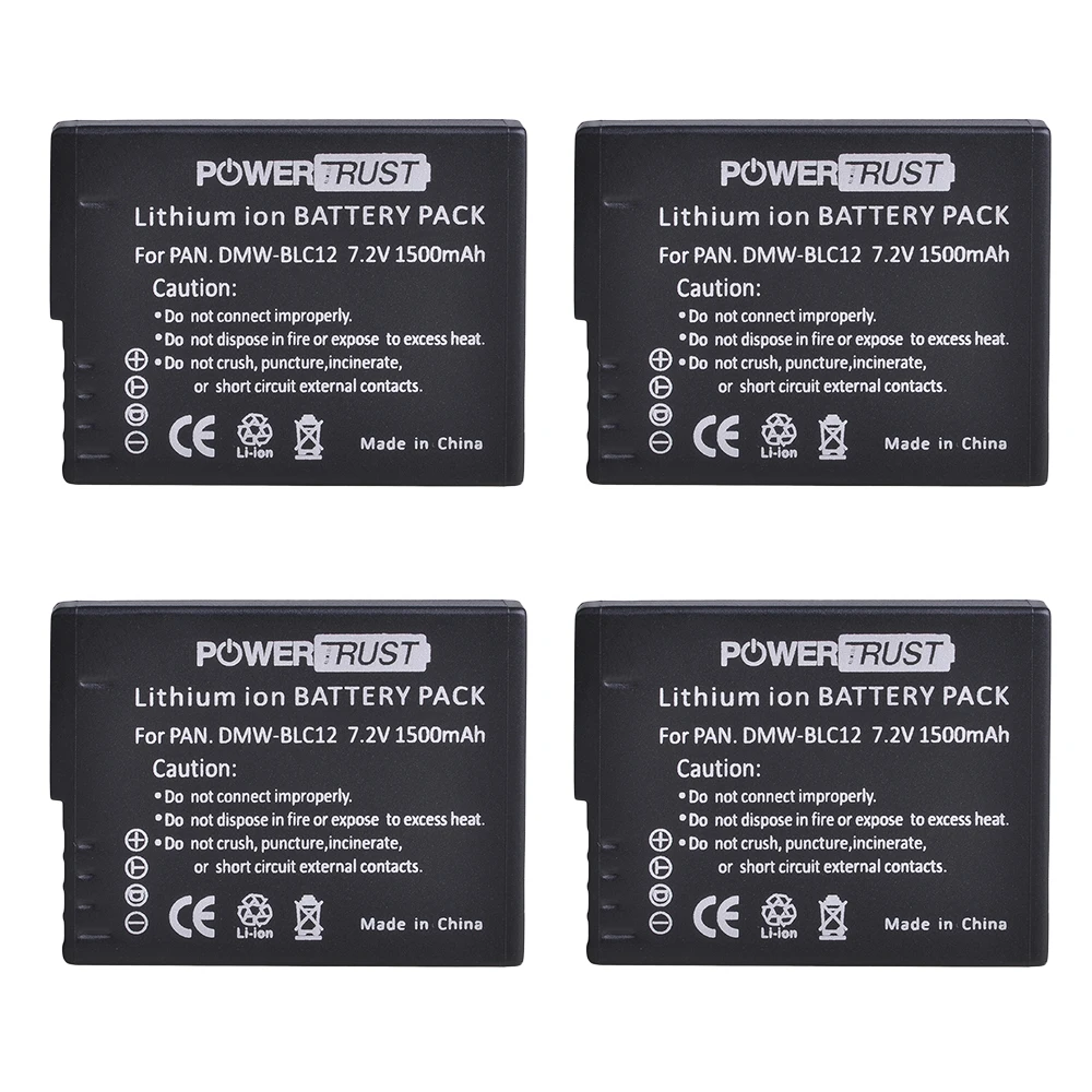 Аккумулятор PowerTrust DMW-BLC12 DMW-BLC12E + двойное зарядное устройство с ЖК-дисплеем и USB для Panasonic Lumix DMC-FZ200,FZ300,FZ1000,FZ2500,G5,G6,G7,GX8 (art.: 7b09c6090) - 7b09c6090