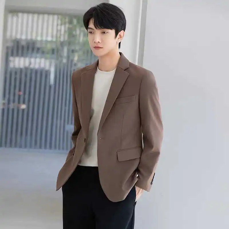 

HOO 2023 мужской однотонный Блейзер на одной пуговице