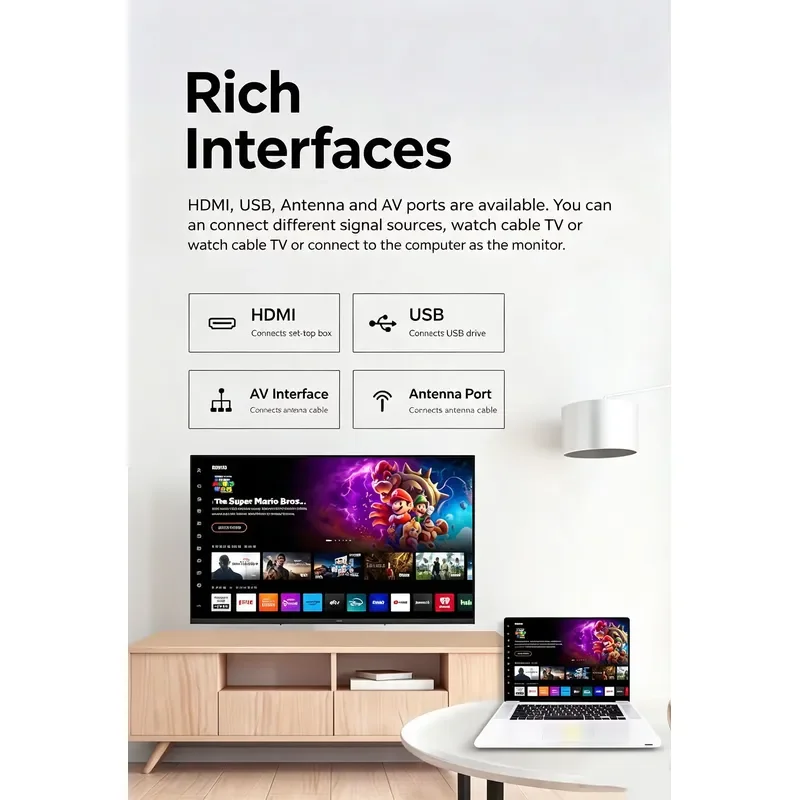 55-дюймовый Full HD Smart LED телевизор с системой Android, экран IPS 60 Гц, подключение по Wi-Fi, поддержка стандарта PAL, оплата кредитной картой. (art.: 3920dcc3c5a68) - 3920dcc3c5a68