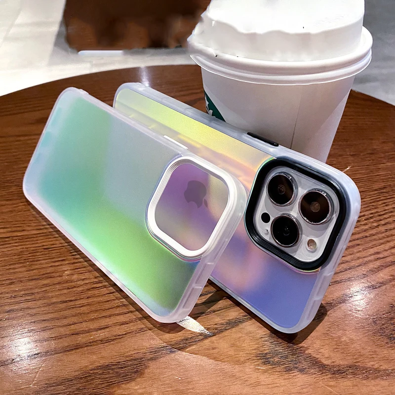 

Luxury Anti Shock Laser Matte Transparent Soft Case For iPhone 14 13 12 11 Pro Max XS XR X 8 7 Plus SE3 Lens Protection Cover