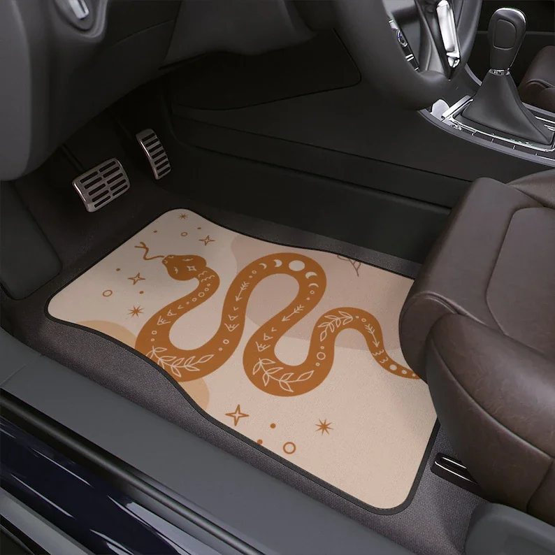 

Автомобильные коврики в стиле бохо, коврики для пола в виде змеи под заказ, современный эзотерический волшебный интерьерный Декор автомоби...