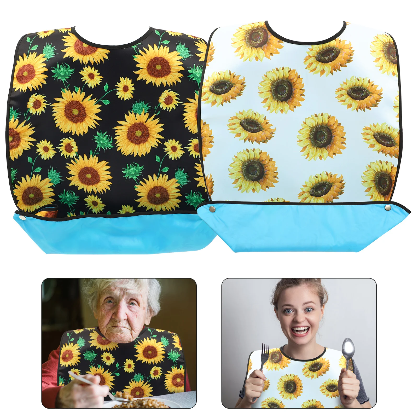 

2Pcs Reusable Daily Use Household Delicate Delicate Dinner Bib Dinner Bib Bib Elderly Bib for The Elderly Home