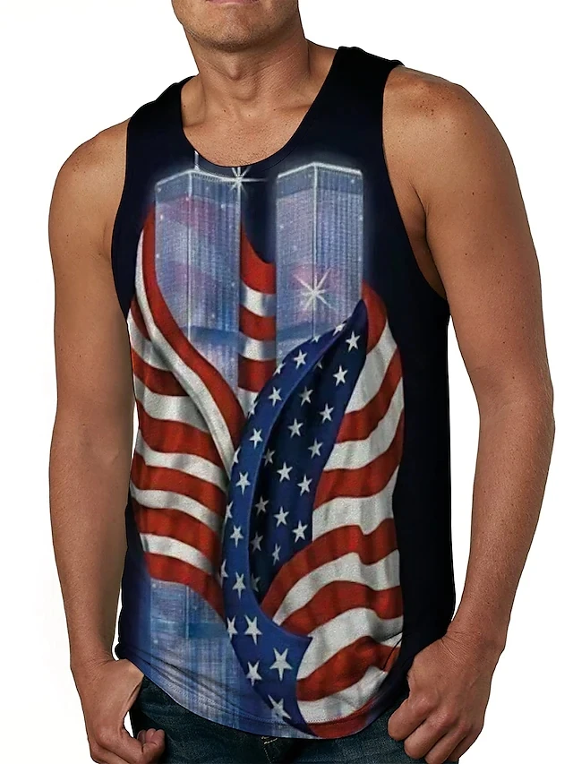 Men's Tank Top Clothing Fashion 3D Printed Abstract Pattern Ropa Summer Sleeveless Shirts Casual Fitness Hip Hop Tops Gym Shirt