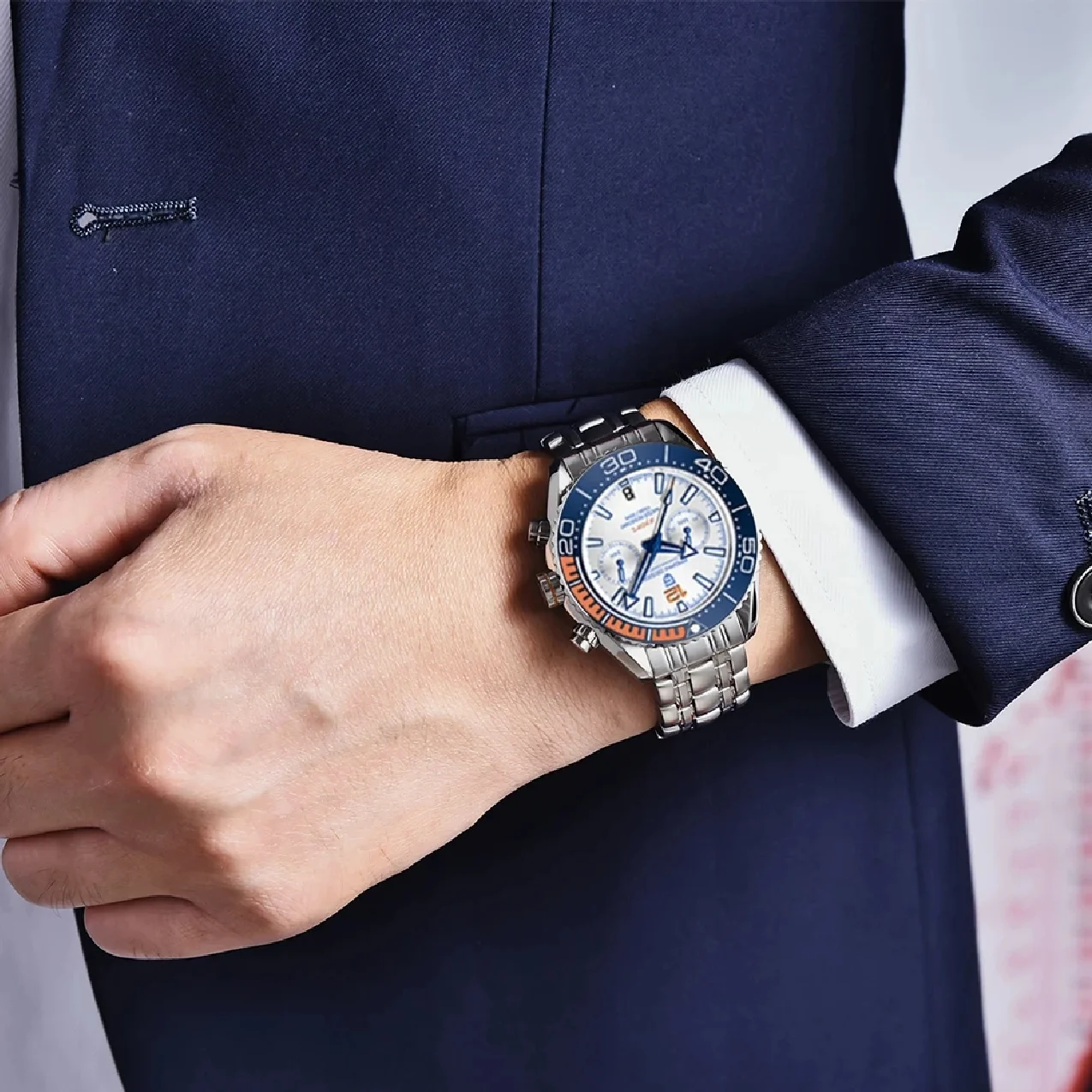 PAGANI DESIGN Top Brand Men Quartz Wristwatches Fashion Ceramic Bezel Chronograph Japan VK64 Sapphire Glass Watch for Men reloj
