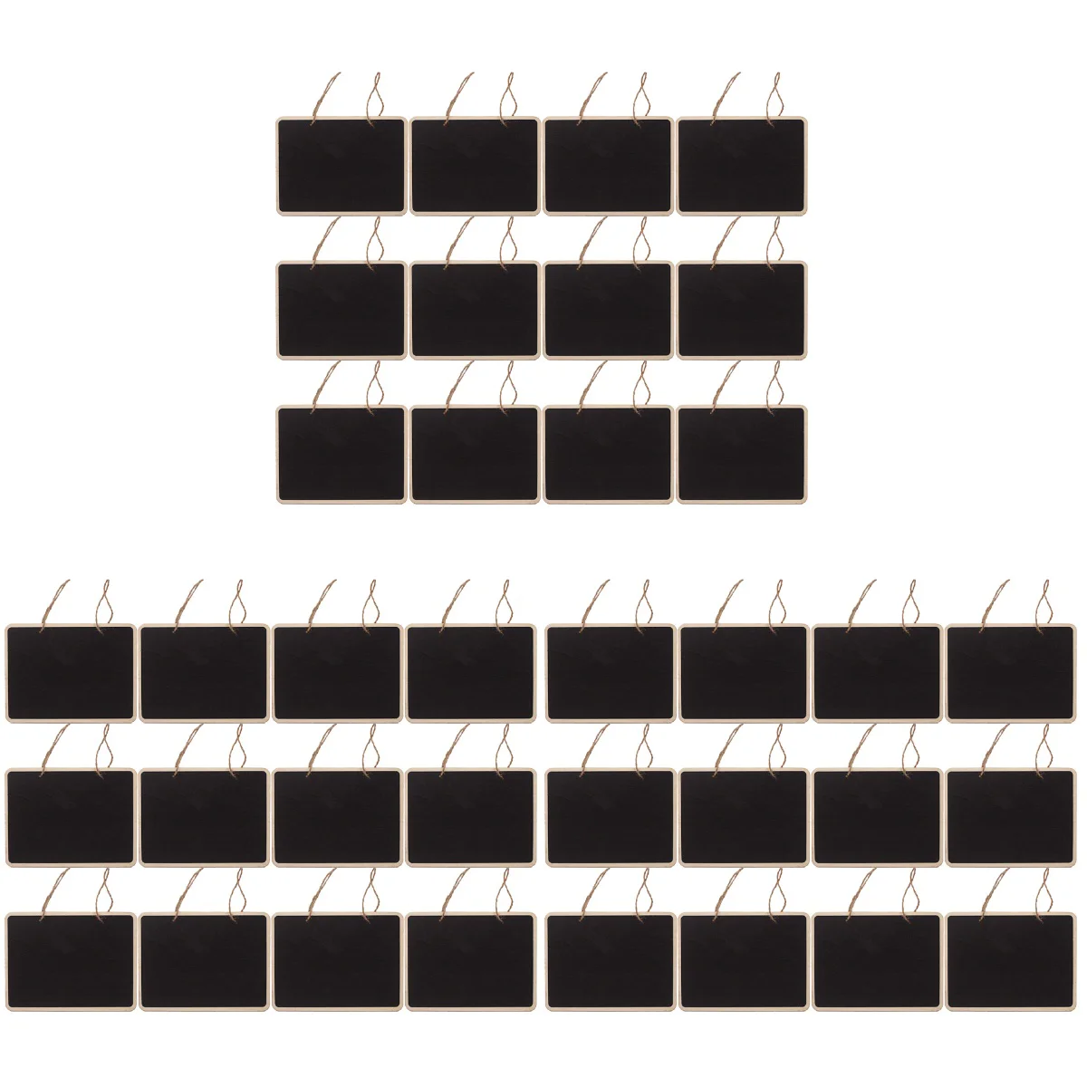 

36 Pcs Small Blackboard Outdoor Sign Chalkboards Plaque Hanging Label Wall Wooden