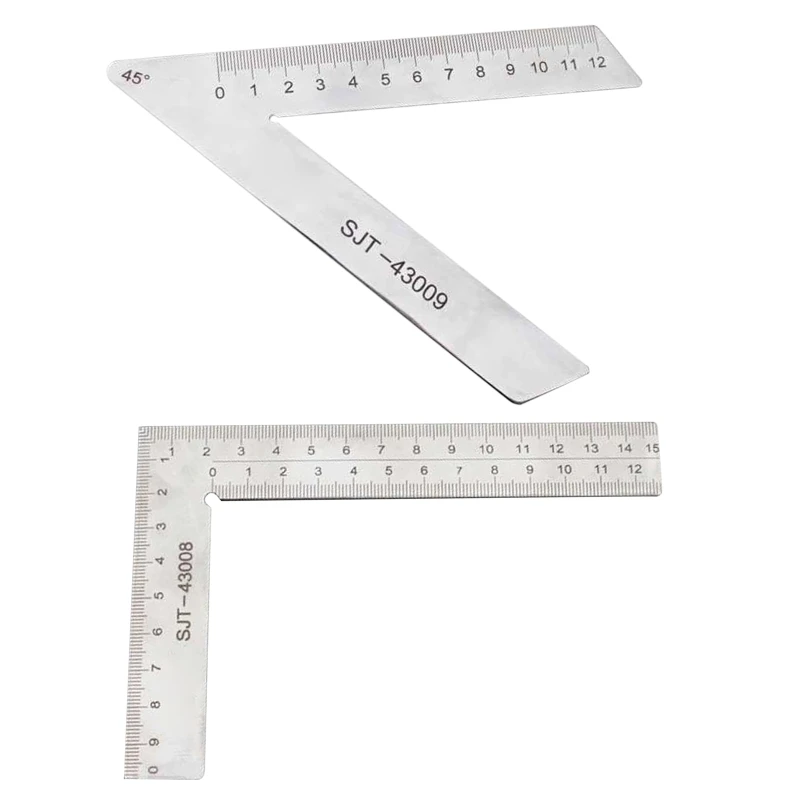 

Y9RE Portable Square Ruler Straight Ruler 45°/90° Door & Window Angle Ruler Compatible with Woodworking Construction House