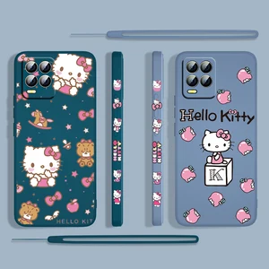 anime hello kitty cute for oppo realme 50i 50a 9i 8i 6 pro find x3 lite neo gt master a9 a5 liquid left rope silicone phone case free global shipping