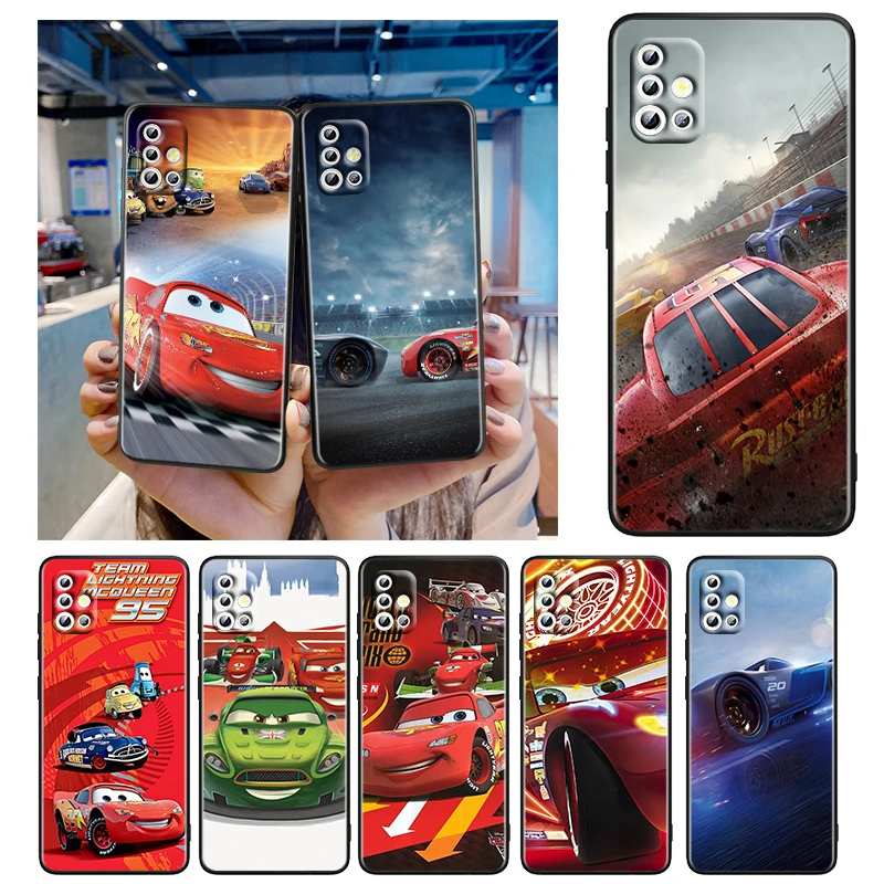 

Lightning McQueen Cars Case For Samsung A73 A72 A71 A53 A52 A51 A42 A33 A32 A23 A22 A21S A13 A12 A03 A02 S A31 Black Phone