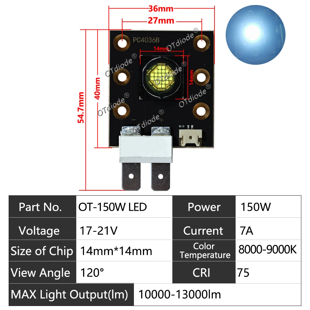 

OTdiode Stage Light 20-300W Холодный белый свет