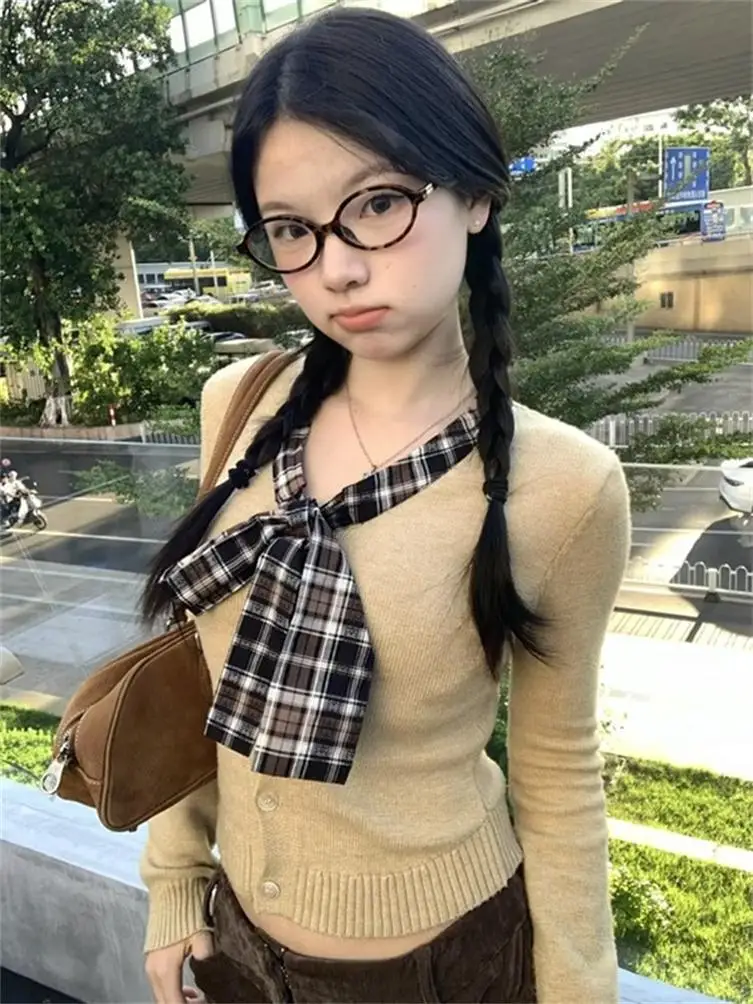 Корейская серия искусственный топ из двух предметов осень-зима 2023 лоскутный