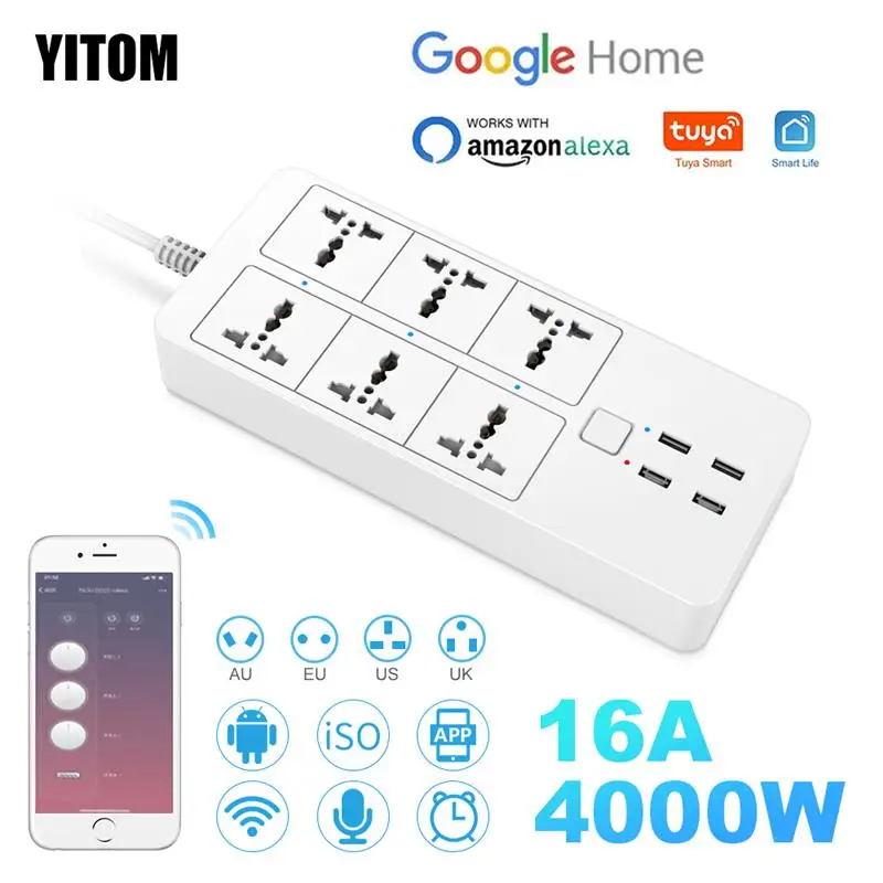 

Умный удлинитель с Wi-Fi, универсальный, 5 В, а, с Bluetooth