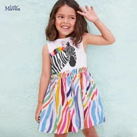 kids frocks for girls summer toddler clothes colorful striped zebra tassels animal casual cotton vestiods dress for 2 7 years