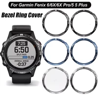 steel for garmin fenix7 7x 6 6xpro 6x sapphire5 plus bezel rings adhesive anti scratch metal cover protective watch accessories