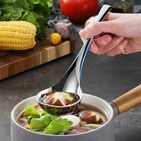 new deepen soup ladle long handle spoon stainless steel tableware kitchen tablespoons skimmer home colander cooking uutensils