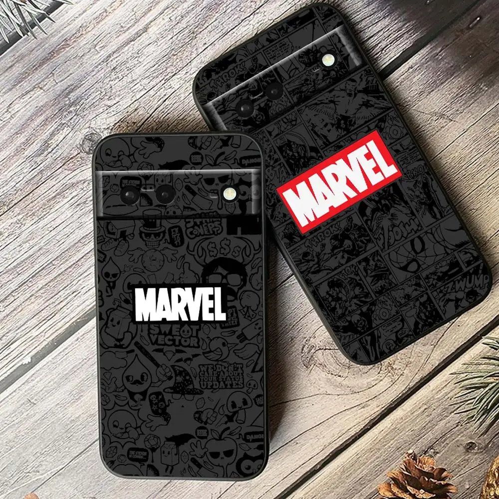 

Avengers Marvel Logo Comics Phone Case For Google Pixel 8 7 6 Pro 6A 5A 5 4 4A XL 5G Black Shell Soft TPU Cover Fundas Capa