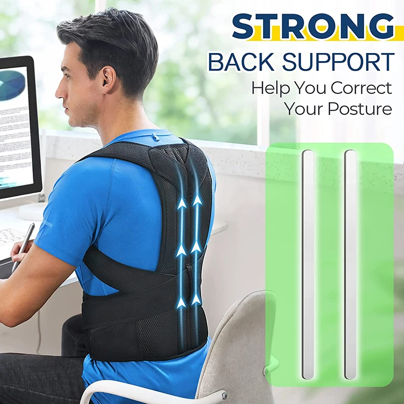 Posture Corrector Back Brace Clavicle Support Adjustable Back Trainer Unisex Correction Belt Lumbar Support Back Shaper Strap