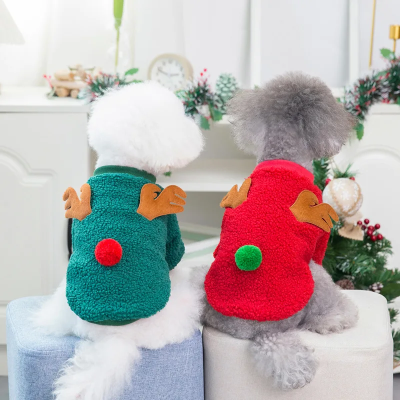 

Dog Christmas Clothes Winter Warm Pet Clothes For Small Dogs Santa Claus Xmas Tree Elk Dog Cats Coat Merry Christmas Pet Costume