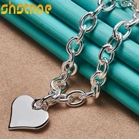 925 sterling silver love heart card pendant 18 inch chain necklace for women party engagement wedding fashion charm jewelry