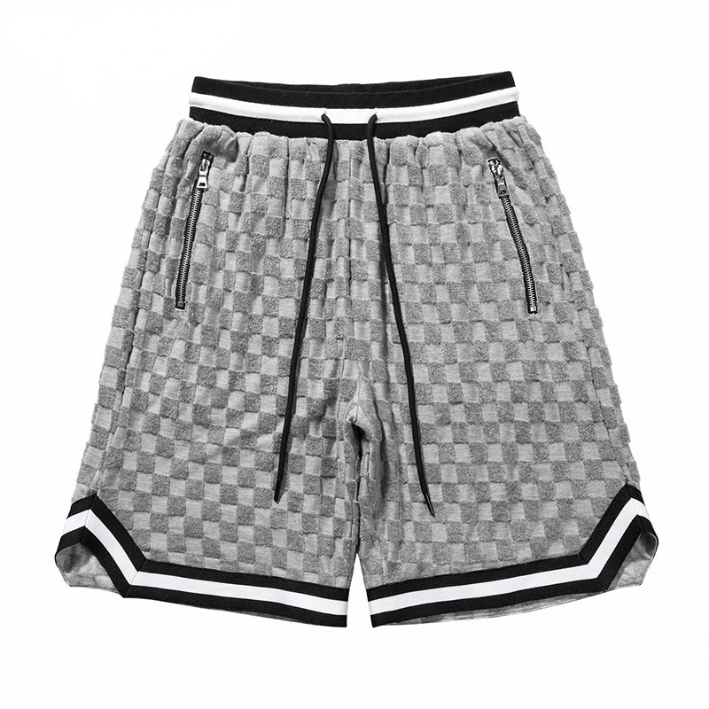 

Wit Zwart Plaid Jogger Shorts Mannen Hip Hop Drop Kruis Zweet Shorts Vrouwen Streetwear Geruite Patch Zweet Broek Mannelijke