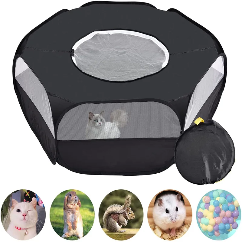 

Pet Playpen Small Animals Tent Rabbit Cage Chicken Coop With Top Cover Exercise Yard Fence For Dog Cat Rabbits Hamster Portable