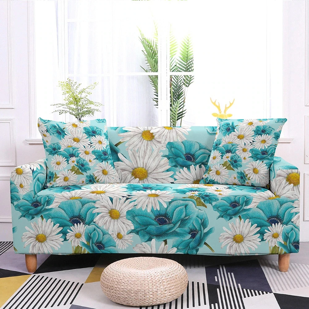 1/2/3/4 Seater Flower Flora Print Elastic Sofa Cover Universal Stretch Slipcovers for Living Room Couch Decor |
