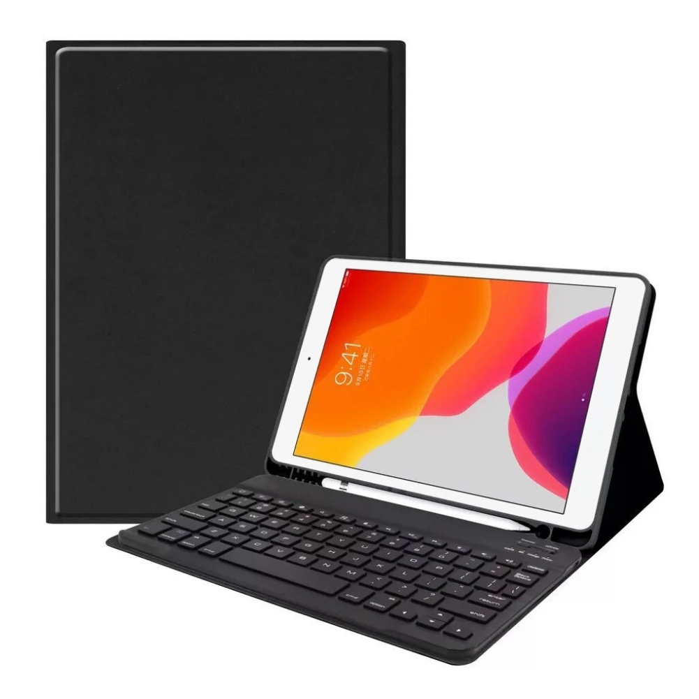 

Чехол со съемной Bluetooth-клавиатурой, тонкий кожаный чехол для Ipad 2021/2020/2018, Air4/10,9 дюйма с функцией автоматического сна/пробуждения
