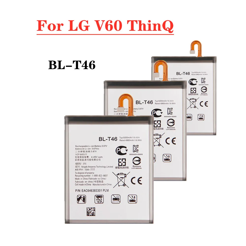 

В наличии Новый 5000mAh BLT46 BL-T46 Аккумулятор для LG V60 ThinQ 5G LMV600VM V600VM V600QM5 BL T46 Сменный аккумулятор для телефона