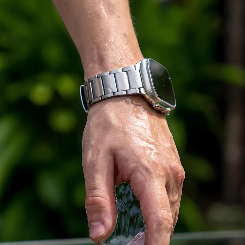 Фото Роскошный ремешок из титанового сплава для Apple Watch Ultra 2 10 9 8 7 6 5 Металлический браслет-ремешок для iWatch 38 мм 40 41 мм 42 мм 45 мм 46 мм 49 мм №5