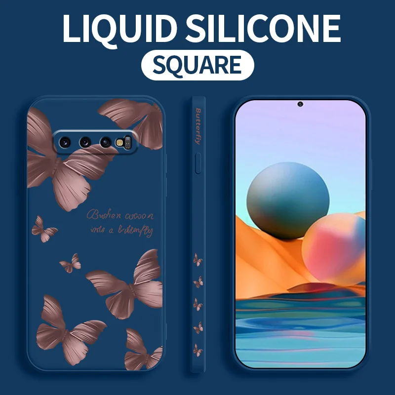 Роскошный чехол из жидкого силикона для Samsung S10 S10plus полная упаковка