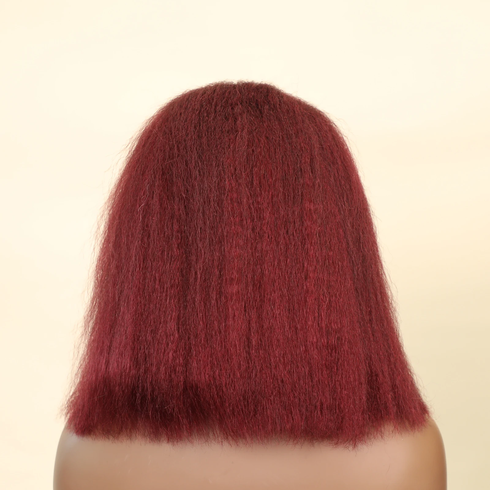 99J Бордовый Кудрявый Прямой Парик Человеческих Волос Remy Bob Парики 13x4 Фронта