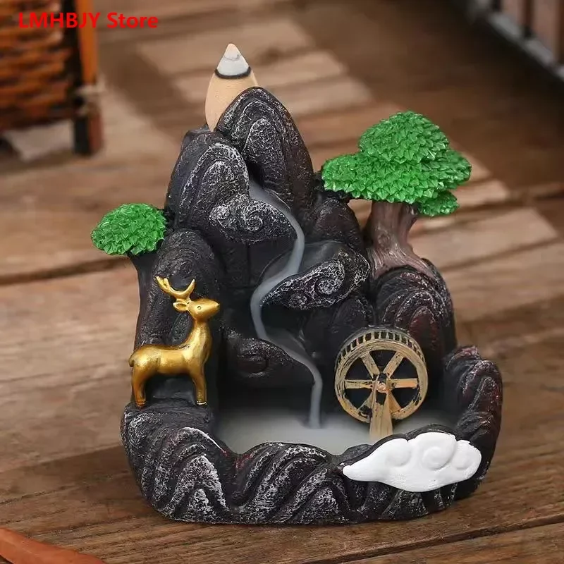 

Resin Backflow Incense Burner Ornaments Aromatherapy Burner Viewing Smoke Backflow Incense Burner Sandalwood Incense Burner