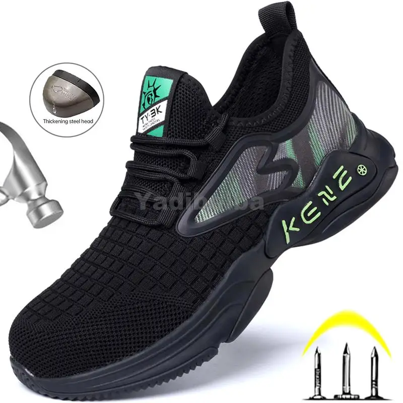 

Breathable Work Sneakers Steel Toe Safety Shoes Man Women Work Boots Anti-puncture Work Shoes Safety Boots Lightweight Men Shoes
