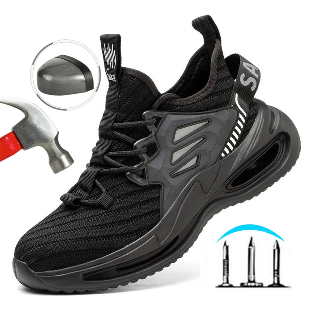 

Safety Shoe Men Steel Toe Boot Indestructible Anti-smash and Anti-puncture Steel Toe Protective Shoes for Lightweight Breathable