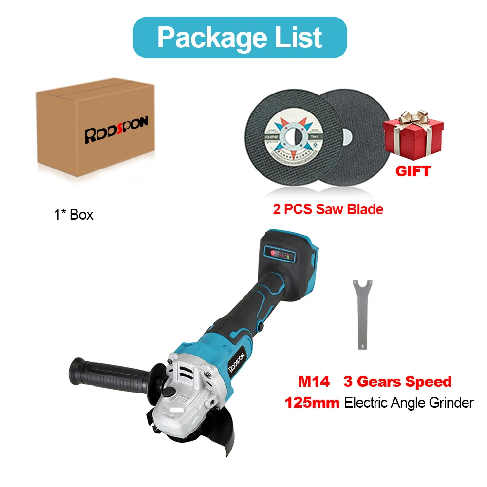 

Аккумуляторная угловая шлифовальная машина RDDSPON 18В 100/125 мм