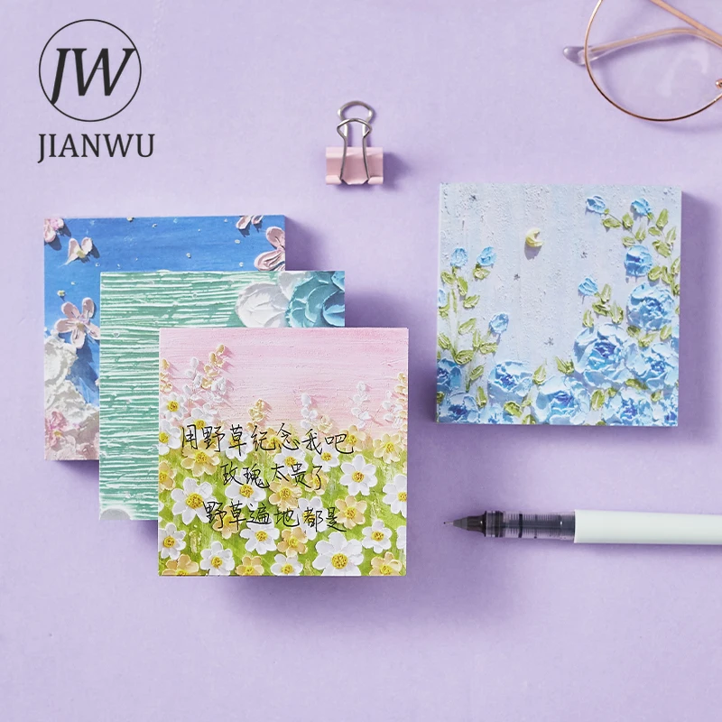 JIANWU 100 шт. INS пейзаж милые Липкие заметки слезящиеся сообщения бумага Скрапбукинг