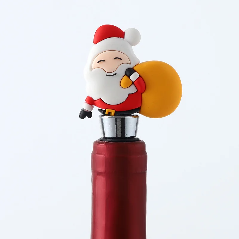 

Santa Claus Champagne Stopper Snowman Sealed Fresh-keeping Wine Beverage Bottle Stoppers Creative Decorative Wine Accessories