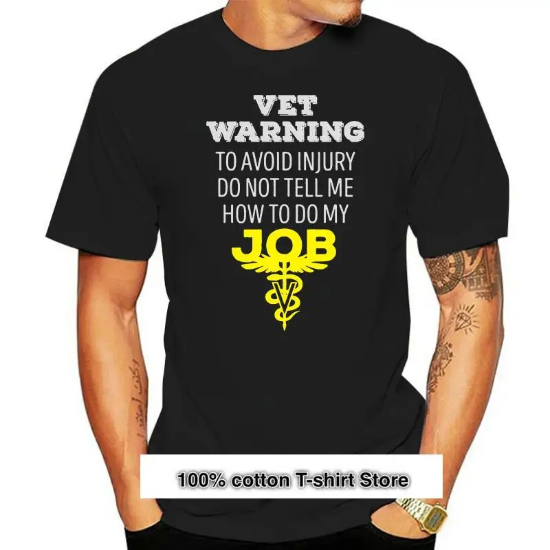 

Camiseta de manga corta para hombre, camisa de veterinario de advertencia, camisetas geniales para mujer