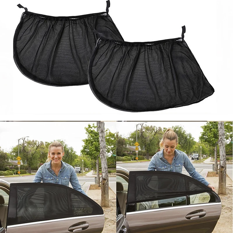 

2pcs Car Side Sunshade UV Protection Set Sunshade Side Rear Window Curtain Heat Insulation Mosquito Cover Protect Privacy